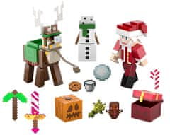 Mattel Minecraft Adventní kalendář 2024, 3 akční figurky, 17 doplňků a 4 samolepky HXM86