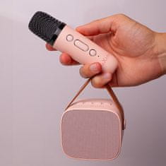 maXlife Reproduktor prenosný BLUETOOTH MAXLIFE MXKS-100 PINK +1 mikrofón karaoke 6W