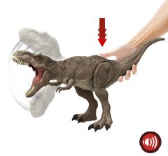 Mattel Jurassic World Zběsilý útok T-Rexe se zvuky, všestranný útok HXF53