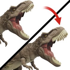 Mattel Jurassic World Zběsilý útok T-Rexe se zvuky, všestranný útok HXF53