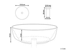 Beliani Keramické umývadlo s mramorovým efektom 42 cm biele HOPI