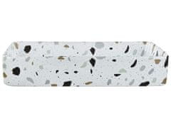 Beliani Keramické umývadlo 61 x 35 cm biela/terrazzo efekt NULES