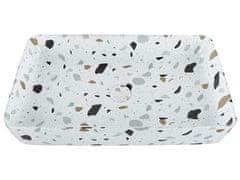 Beliani Keramické umývadlo 61 x 35 cm biela/terrazzo efekt NULES