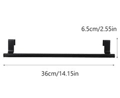 Camerazar Vešiaky 2 kusy čierne na dvere kuchynskej skrine kúpeľňový držiak na uteráky