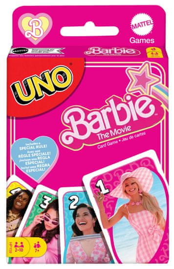 Mattel UNO Filmová Barbie, zábavná karetní hra pro celou rodinu inspirovaná filmem Barbie HPY59