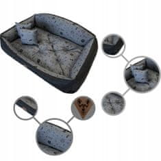KOMFORTHOME Šedý nepremokavý pelech pre psov 115x95 cm | Čierny dizajn s potlačou labiek