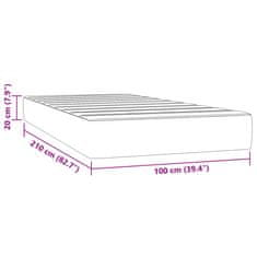 Petromila vidaXL Matrac s taštičkovými pružinami tmavosivý 100x210x20 cm zamat