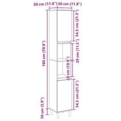 Petromila vidaXL Skrinka do kúpeľne dub sonoma 30x30x190 cm spracované drevo