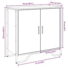 Petromila vidaXL Komoda dymový dub 78x35,5x74,5 cm kompozitné drevo