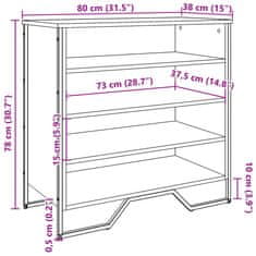 Petromila vidaXL Botník dymový dub 80x38x78 cm kompozitné drevo