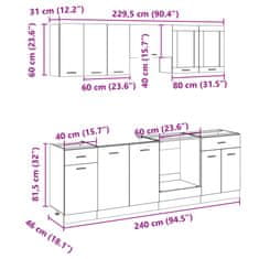 Petromila vidaXL 8-dielna súprava kuchynských skriniek sonoma kompozitné drevo