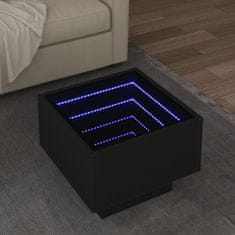 Petromila vidaXL Bočný stolík s LED čierny 40x40x30 cm kompozitné drevo