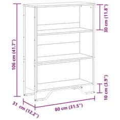 Petromila vidaXL Knižnica hnedý dub 80x31x106 cm kompozitné drevo