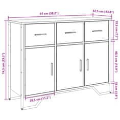 Petromila vidaXL Komoda čierna 97x32,5x74,5 cm kompozitné drevo