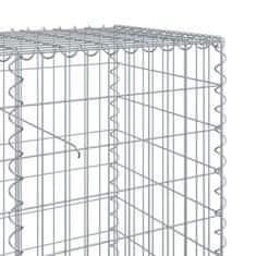 Vidaxl Gabiónový kôš s krytom 300x50x100 cm, pozinkované železo