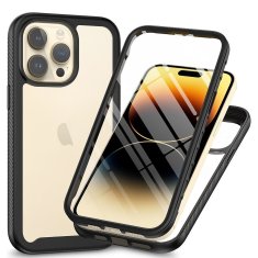 Techsuit Defense360 PRO kryt + ochrana displeja - iPhone 15 pro - čierna