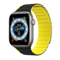 Dux Ducis LD Series remienok pre - Apple Watch 1/2/3/4/5/6/7/8/SE/SE 2 (38/40/41mm) - čierna / žltá