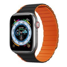 Dux Ducis LD Series remienok pre - Apple Watch 1/2/3/4/5/6/7/8/SE/SE 2 (38/40/41mm) - čierna / oranžová