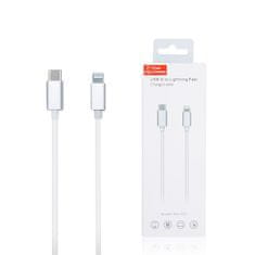 Bomba USB kábel Type-C - iPhone lightning 18W rýchlonabíjací 1M, Farba: Biela