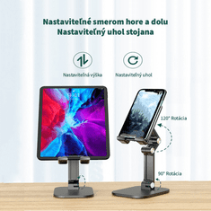 Bomba Držiak telefónu/tabletu desktop - skladací PH2, Farba: Biela