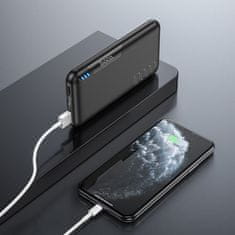 Hoco Power banka Easylink (J82) - 2xUSB-A, Micro-USB, USB Type-C, LED indikátor, 10000 mAh - čierna