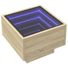 Petromila vidaXL Bočný stolík s LED dub sonoma 40x40x30 cm kompozitné drevo