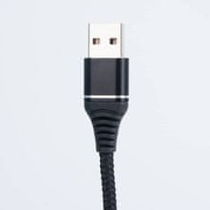 Bomba USB Data kábel extra ohybný pre iPhone 1M Čierna