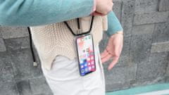 Bomba Zadný transparentný obal s čiernou šnúrkou Neck Strap pre iPhone iPhone 14 Plus transparentná