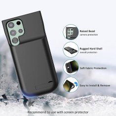 Techsuit Power pro Batériové puzdro - Samsung Galaxy S23 Ultra - 6000mAh - čierna