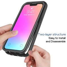 Techsuit Defense360 PRO kryt + ochrana displeja - iPhone 14 pro - čierna