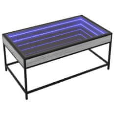 Vidaxl Konferenčný stolík s nekonečnými LED sivý sonoma 90x50x41 cm