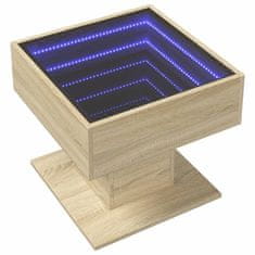 Vidaxl Konferenčný stolík s LED dub sonoma 50x50x45 cm kompozit. drevo