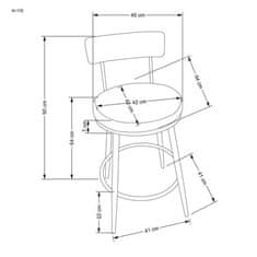 Halmar Barová židle H115 černá / zlatá (2p=2szt) (2 Karton)