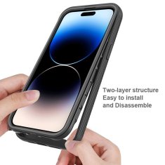 Techsuit Defense360 PRO kryt + ochrana displeja - iPhone 15 pro - čierna