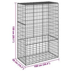 Petromila vidaXL Gabiónový kôš s krytom 100x50x150 cm pozinkované železo