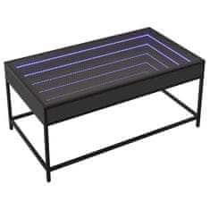 Vidaxl Konferenčný stolík s nekonečnými LED čierny 90x50x41 cm