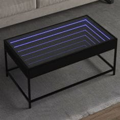 shumee vidaXL Konferenčný stolík s nekonečnými LED čierny 90x50x41 cm