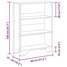 Petromila vidaXL Knižnica dub sonoma 80x31x106 cm kompozitné drevo