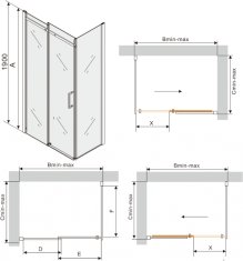 Mexen Mexen Omega výsuvná sprchová kabína 100 x 80 cm, transparentná, chróm + plochá sprchová vanička, čierna - 825-100-080-01-00-4070 - MEXEN