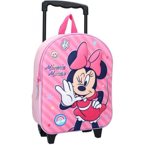 Vadobag Detský cestovný 3D kufor na kolieskach Minnie Mouse