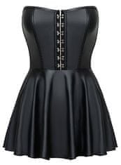 Cottelli Collection Cottelli HOOK UP Dress (Black), lesklé šaty XL