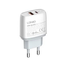 LDNIO LDNIO nabíjačka A2424C USB-A, USB-C 20W biela + Lightning kábel