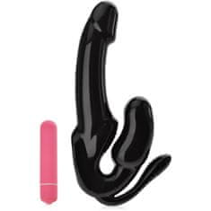 XSARA Samonosný strap-on vibrátor pro lesbičky s análním stimulátorem - 10 funkcí - 76389291