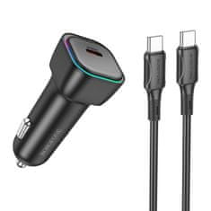 Borofone Nabíjačka do auta BZ28 Trophie s káblom USB-C 30W čierna