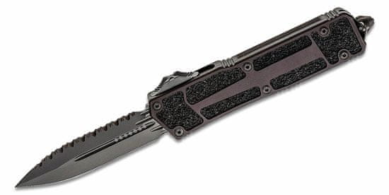 Microtech 280-3DLCTSH Scarab II Shadow Serrated automatický taktický nôž 10 cm, celočierna, hliník