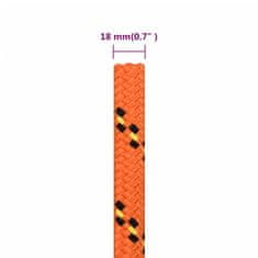 Vidaxl Lodné lano oranžové 18 mm 100 m polypropylén