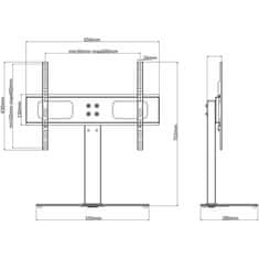 Vidaxl TV držiak so základňou, VESA rozmery 600 x 400 mm