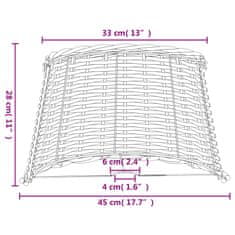 Vidaxl Tienidlo na lampu hnedé Ø45x28 cm prútené