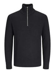 Jack&Jones Pánsky sveter JJEPERFECT Structure Fit 12257773 Black (Veľkosť M)