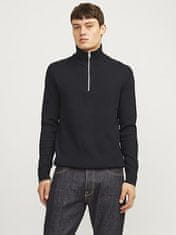 Jack&Jones Pánsky sveter JJEPERFECT Structure Fit 12257773 Black (Veľkosť M)